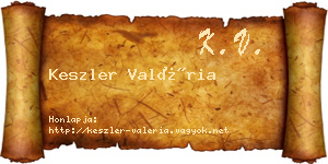 Keszler Valéria névjegykártya